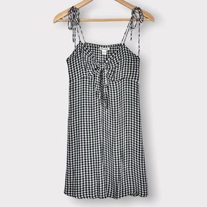 Billabong Black and white Gingham Tie-Front Dress